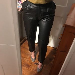Black leather pants - straight leg